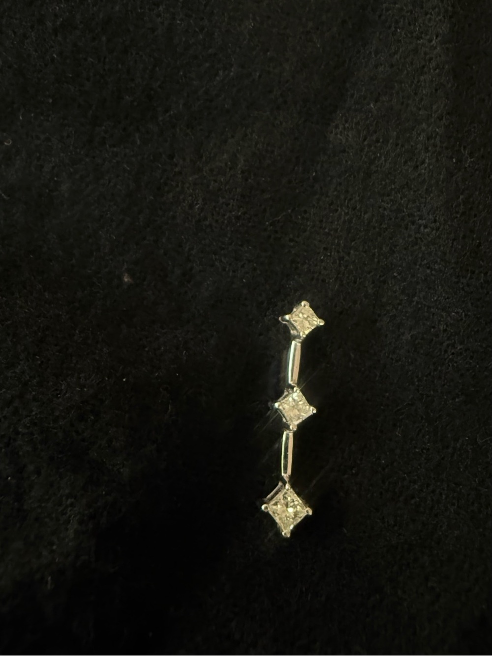 10k White Gold Princess Cut Diamond Pendant